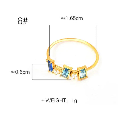 18 KT Gold Plated Blue Stone Ring - TK GOLD 