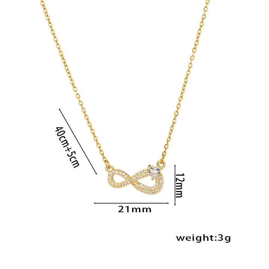 18K Gold Plated Infinity Necklace TK GOLD