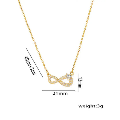 18K Gold Plated Infinity Necklace TK GOLD