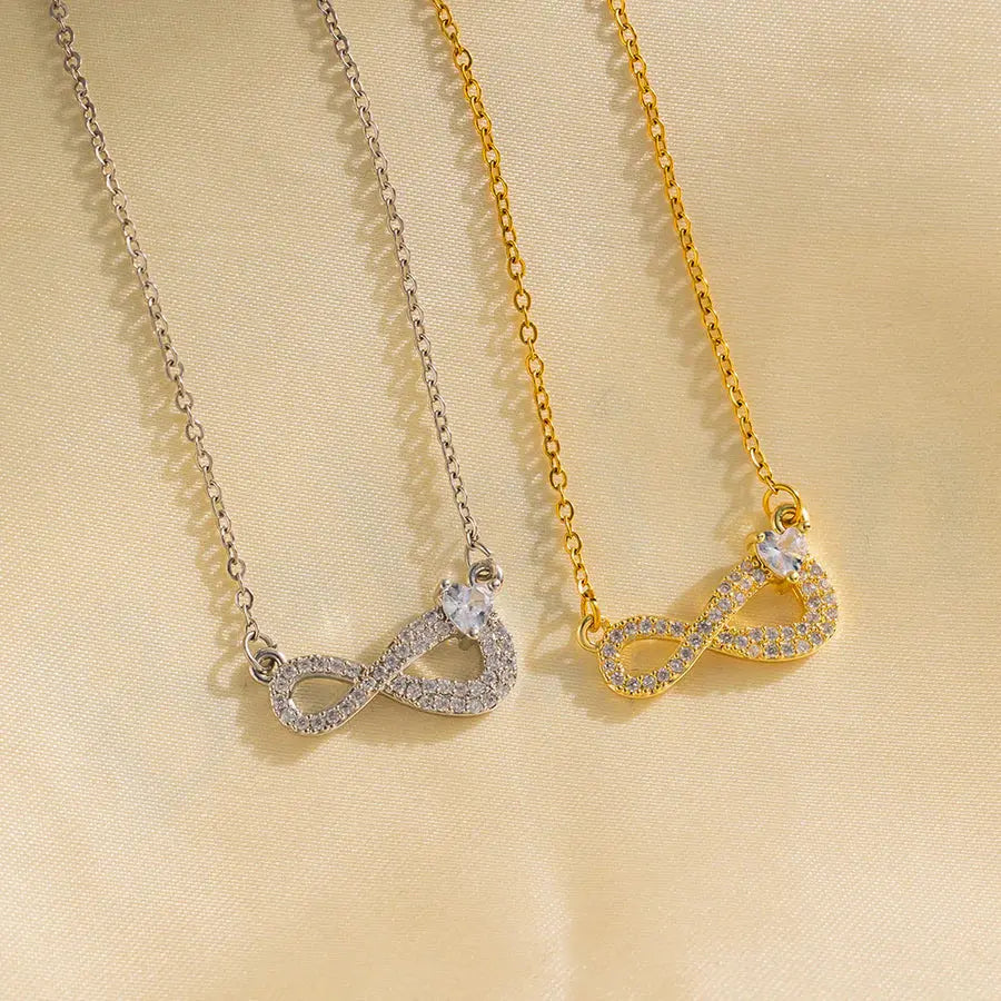 18K Gold Plated Infinity Necklace TK GOLD