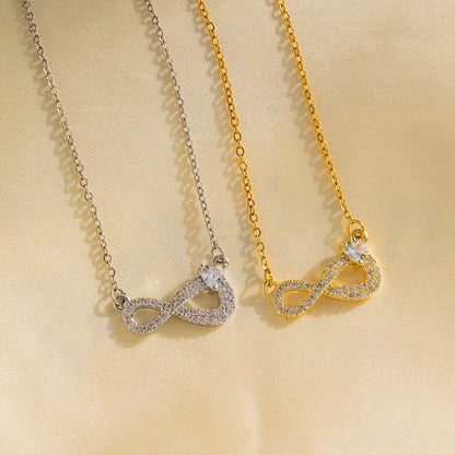 18K Gold Plated Infinity Necklace TK GOLD