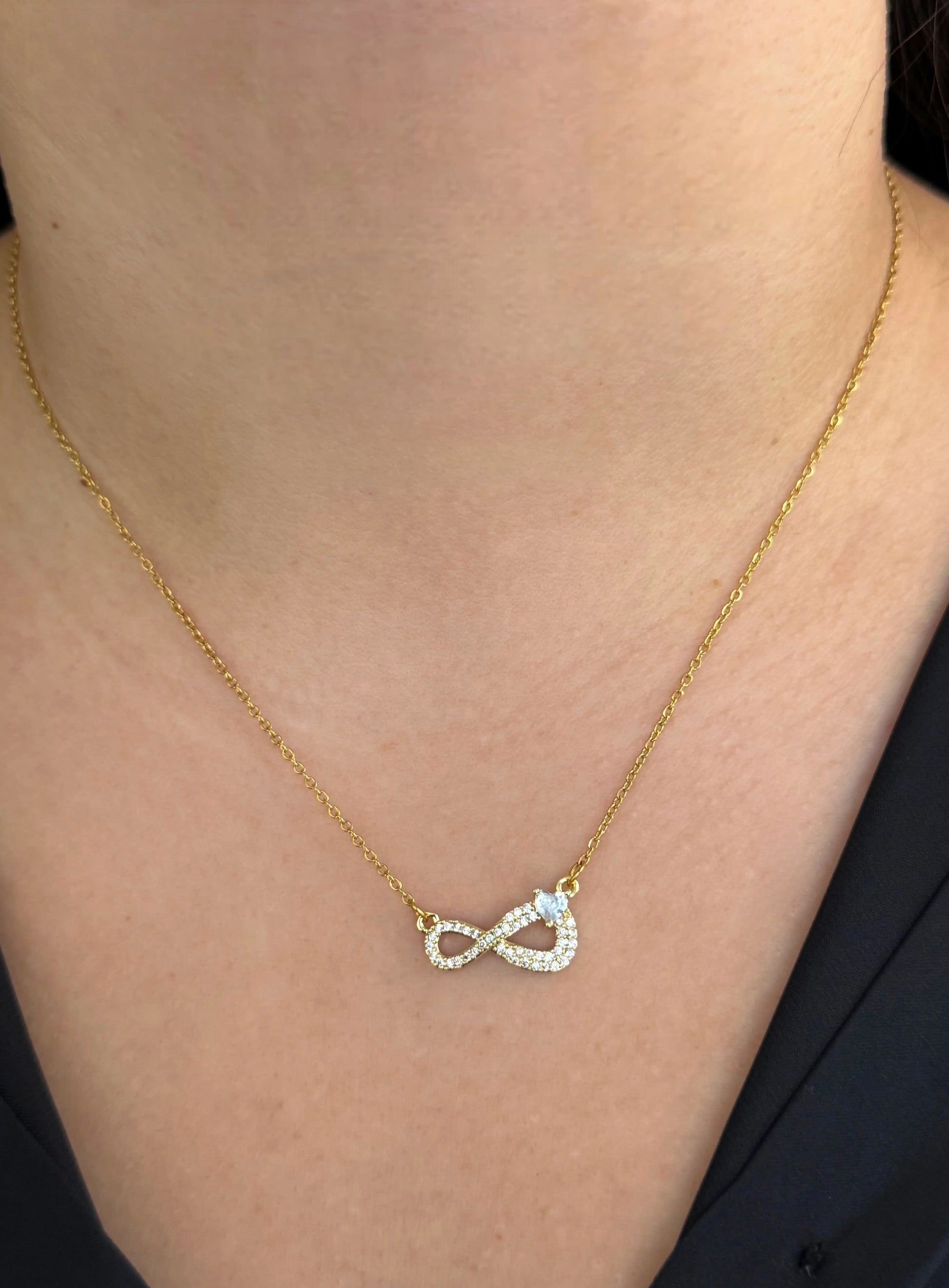 18K Gold Plated Infinity Necklace TK GOLD