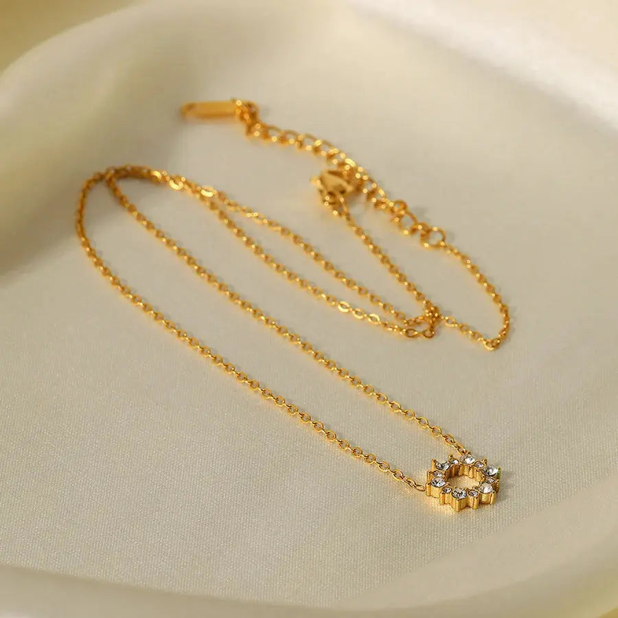 18KT Gold Plated Geometric Necklace TK GOLD