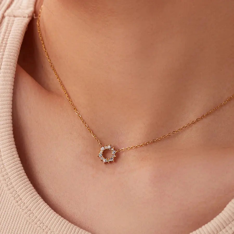 18KT Gold Plated Geometric Necklace TK GOLD